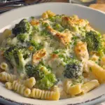 Cheesy Chicken Alfredo Broccoli Bake