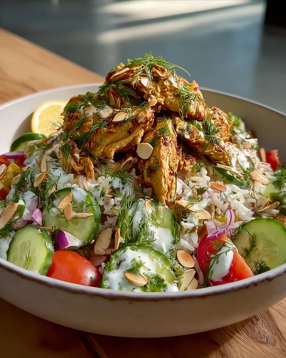 Chicken Shawarma Crispy Rice Salad