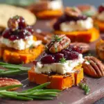 Cranberry, Pecan, Goat Cheese, Sweet Potato Bites
