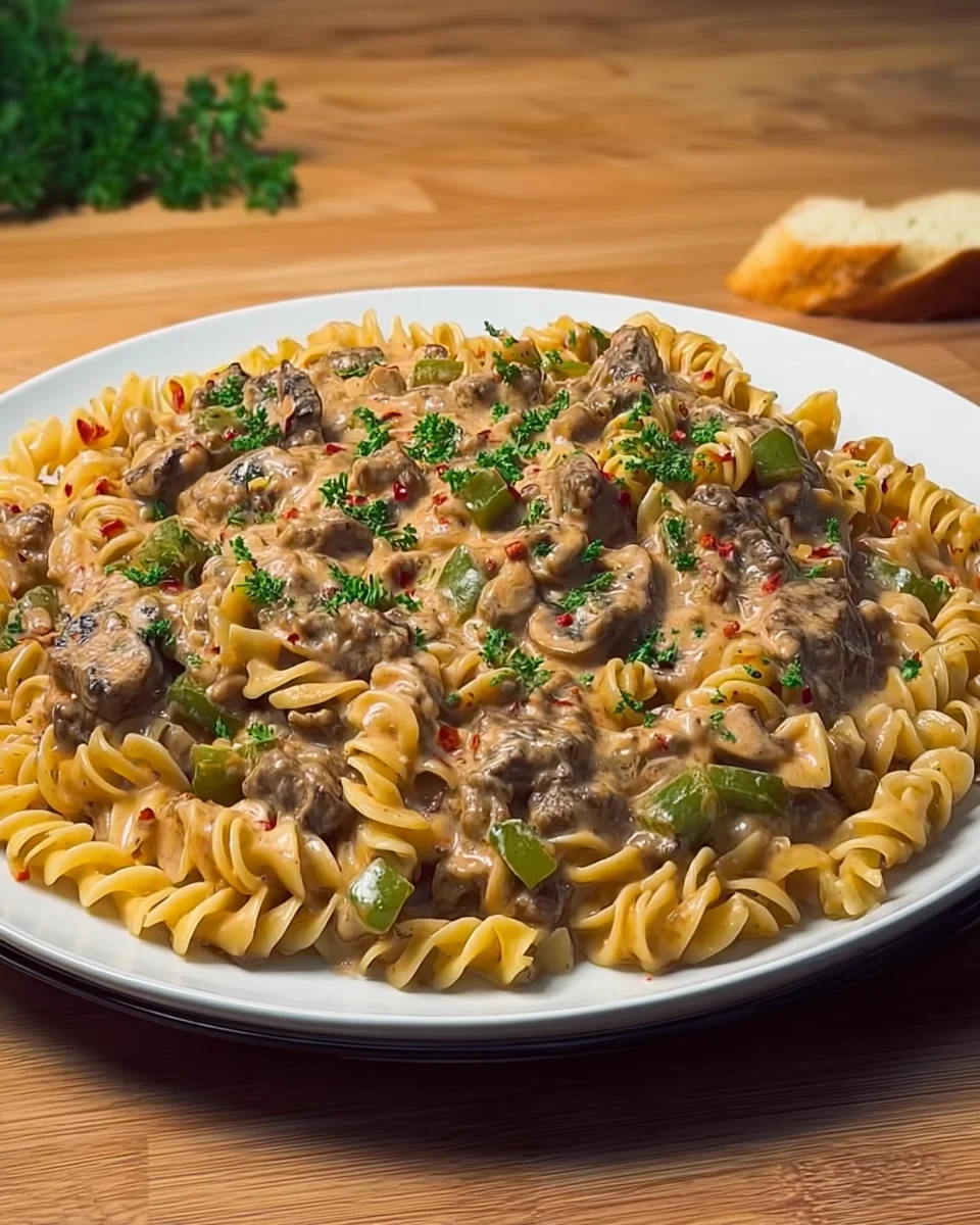Creamy Philly Cheesesteak Pasta