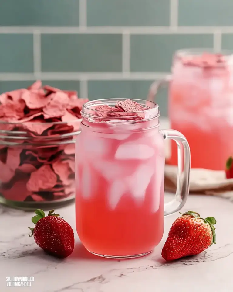 Healthy Pink Drink Strawberry Refresher