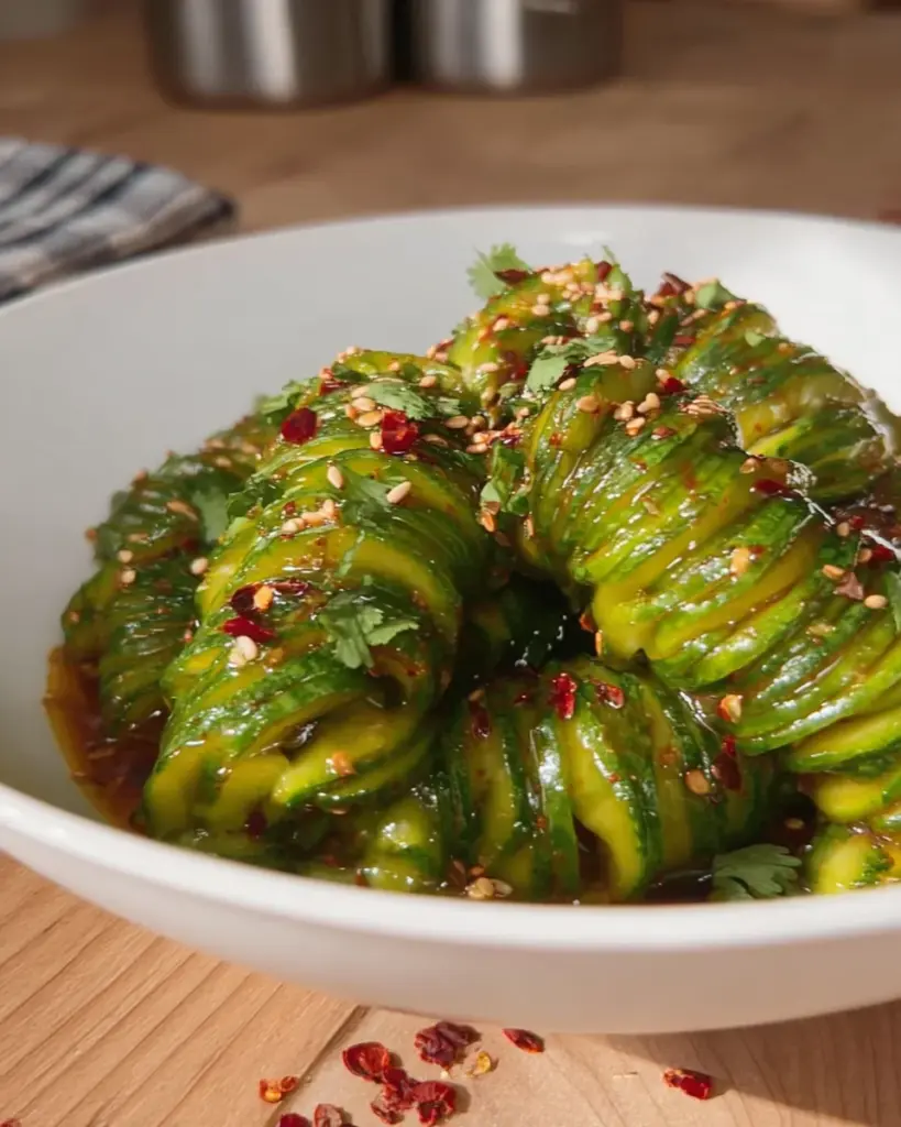 Spicy Spiral Cucumber Salad