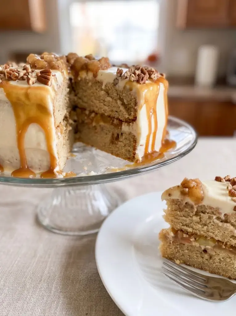 Caramel Apple Pecan Cake