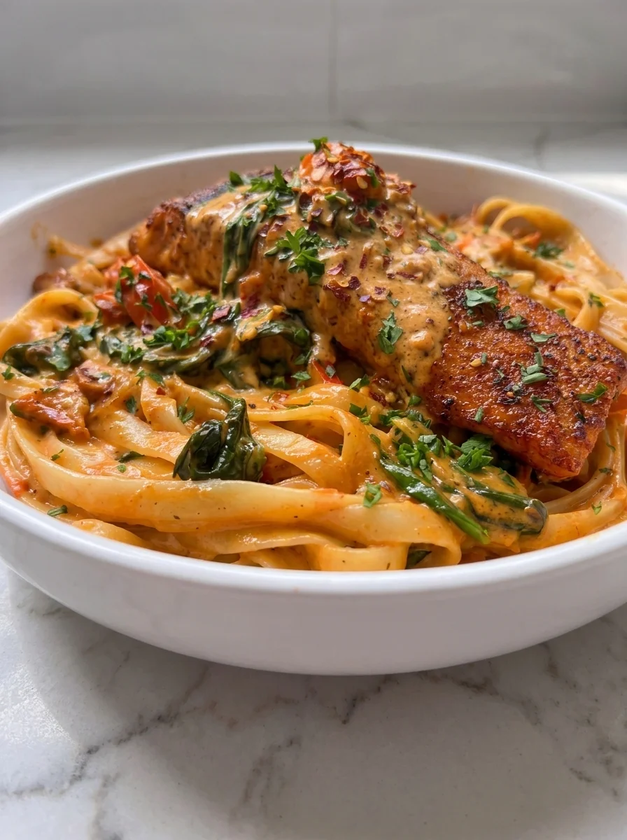Creamy Tuscan Salmon Pasta
