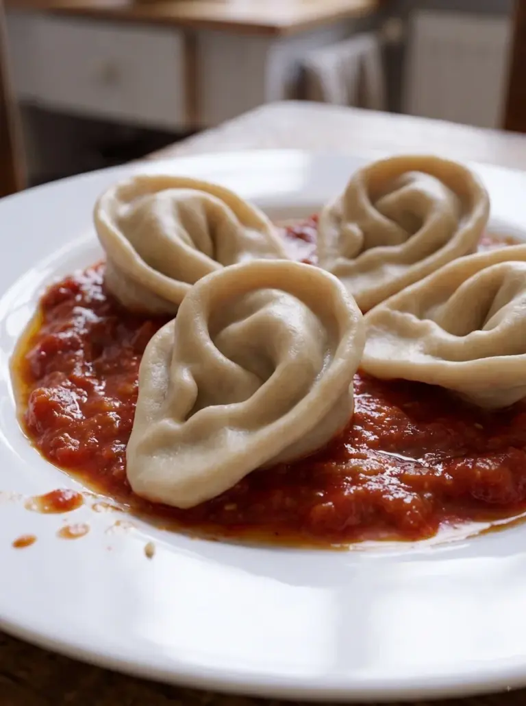 Human Ear Pasta with Sauce