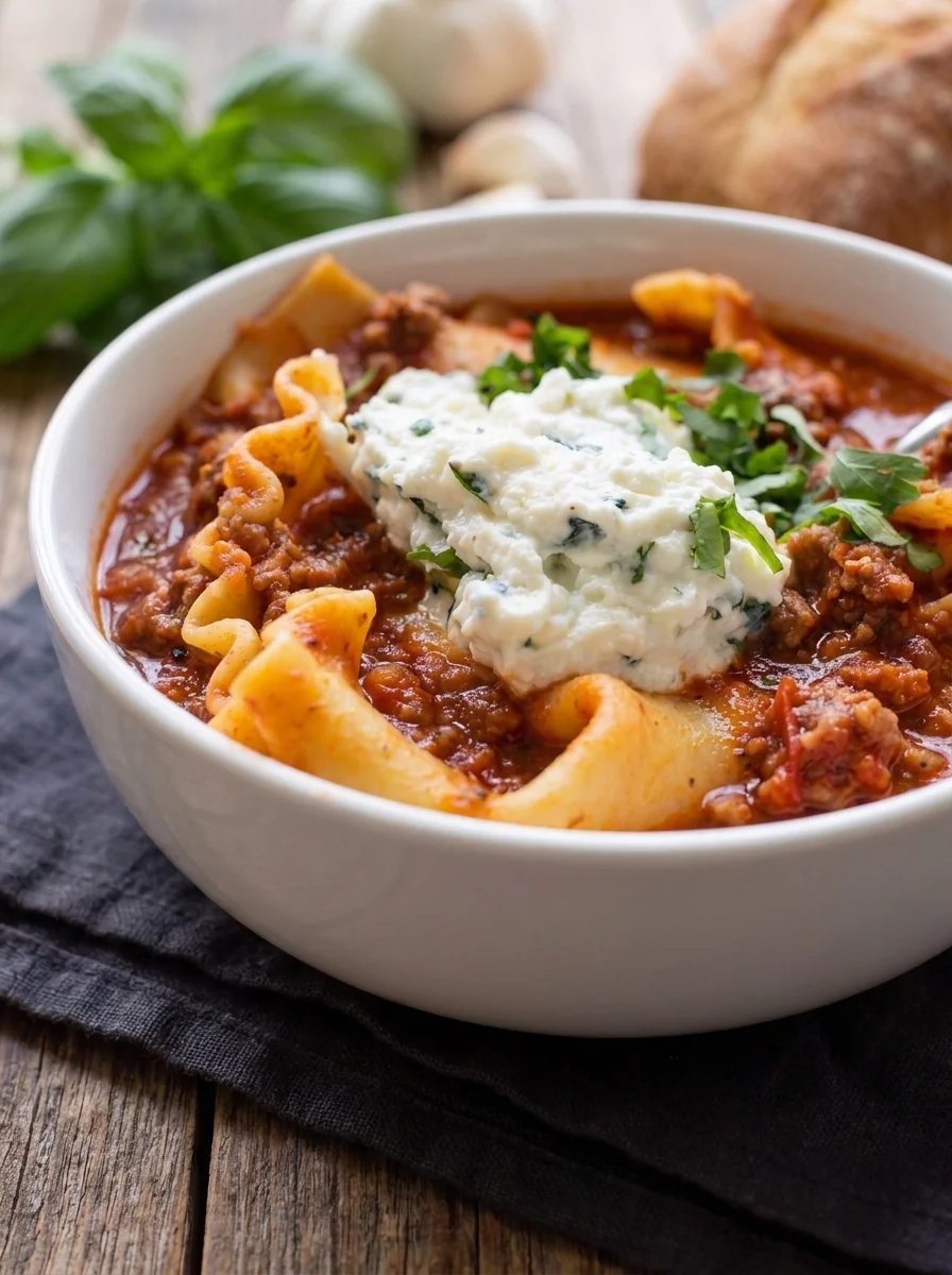 Lasagna Soup with Ricotta