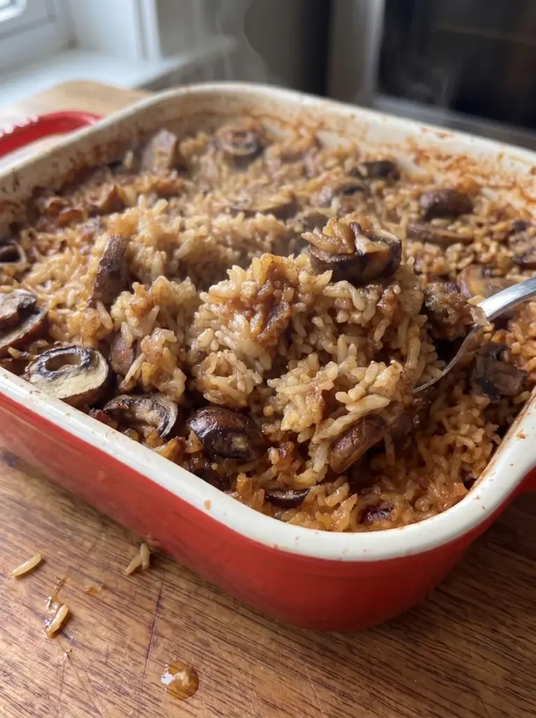 Mushroom Rice Pilaf Casserole