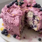 One Bowl Fluffy Lemon Blueberry Cake