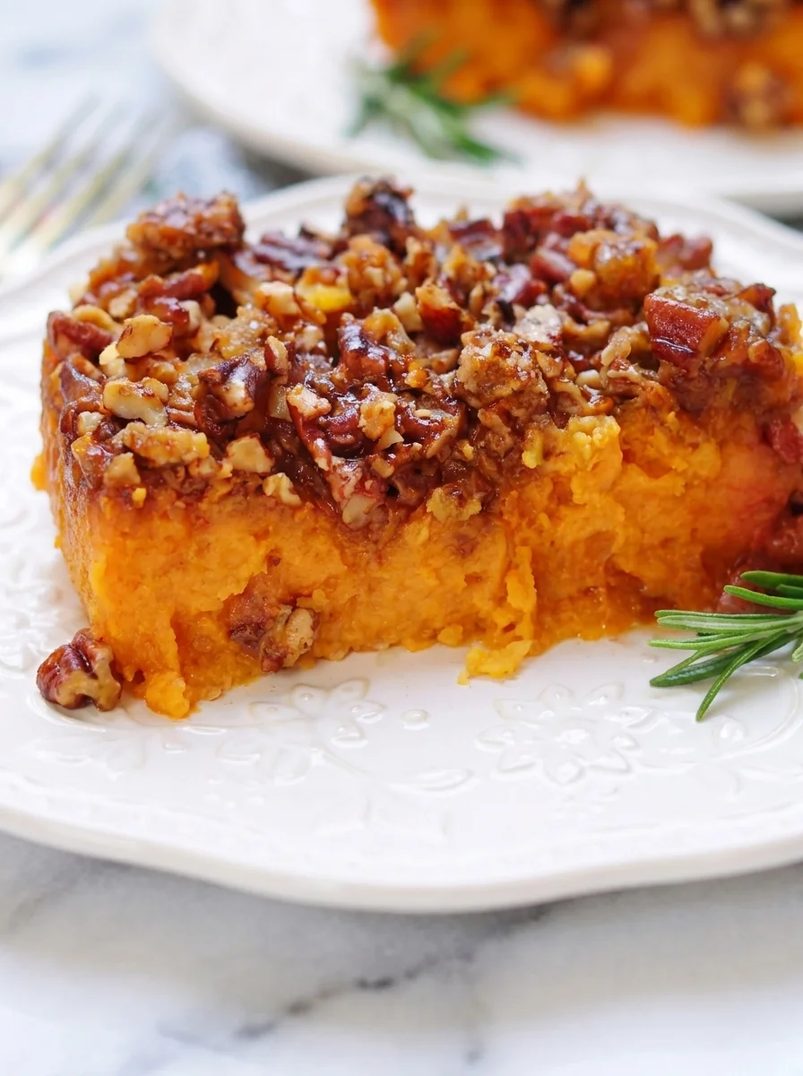Sweet Potato Casserole with Pecan Topping